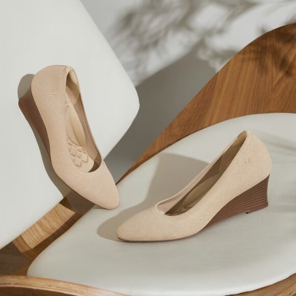 VIVAIA Tamia Wedge Pro Almond Toe Wedges in Almond Color Size US 8.5 EU 39.5 New - Picture 8 of 15